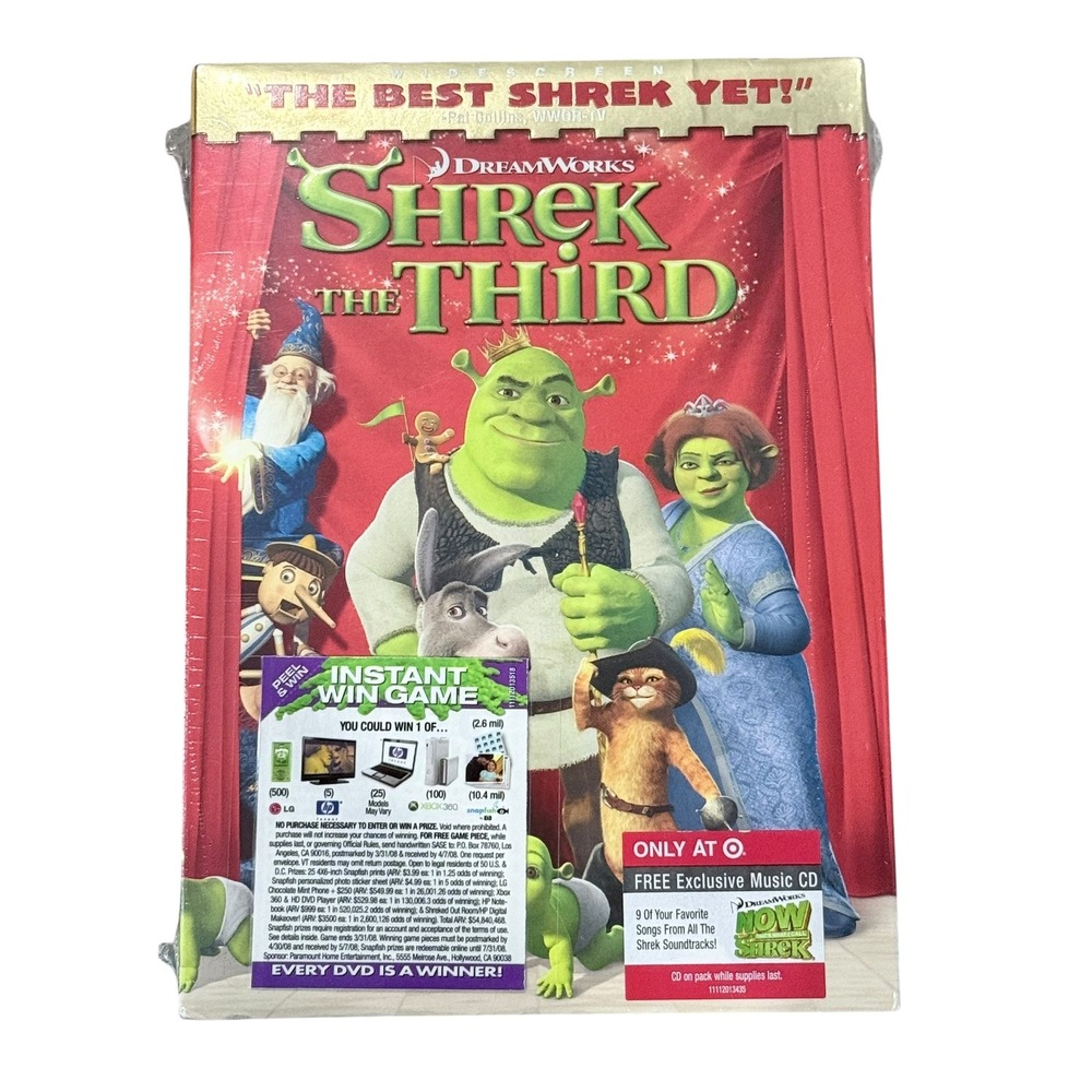 Shrek‎ The Third DVD Plus Bonus Soundtrack CD Dreamworks New Sealed